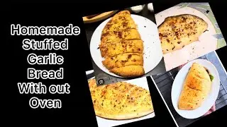 Homemade stuffed garlic bread without oven #cooking #homemade #viral #viralvideo #viralreels #food 