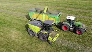 Claas Jaguar 970 50 years &eacute;dition de l'entreprise Sarl OPR a l'ensilage d'herbe