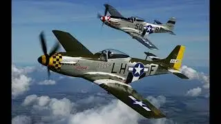 Mustang P 51 im Einsatz &uuml;ber Germany 1944 mit Bordkanone Caliber 50