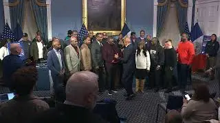 Mayor Eric Adams Makes Public Safety Announcement with NYPD Commissioner Tisch