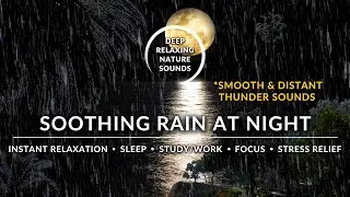 🌙⛈️ RAINY Moon Night + Light THUNDER for Sensitive Sleepers | #RainSounds #SoothingRainSounds #ASMR