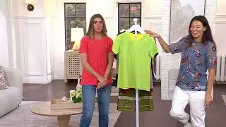 LOGO Life by Lori Goldstein French Terry Short Sleeve Top on QVC