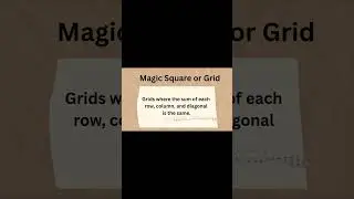 Magic square | Math fact #maths #education #matheducation #trendingshorts #ytshorts #viralshort