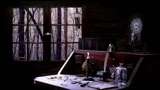 Cozy Cottage Ambience with Clock and Snow Sounds for Sleeping, Studying and Relaxing