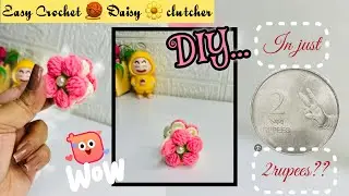 Easy Crochet Daisy🌼Claw Hair Clip in just ✌️Rupees??😱 #diy #crochet #viral