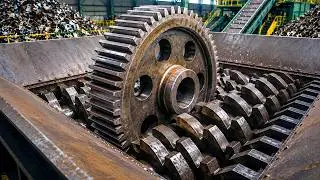 Giant Industrial Shredder vs Hardest Metal Gear! | Extreme Metal Shredding Machine