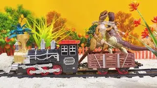The Train Overturned And The Dinosaur Escaped | Toy Car Story (4k)