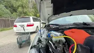 20250426 2018 Honda Civic AC Condenser replacement and Dye injection R1134YF 1