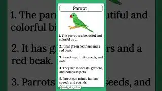5 Lines on Parrot in English| Few Lines about Parrot in English | Parrot | 🦜🦜#shorts #parrot