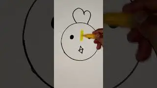 how to draw Chicken face 🐔💛🧡💗 || Circle drawing for beginners #shorts #youtubeshorts #drawing