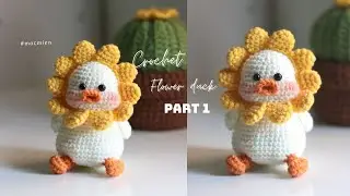 (Phần 1) Hướng dẫn cách móc vịt hoa bằng len chi tiết nhất | Crochet flower duck P1