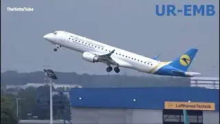 Ukraine Int. Airlines - Embraer 190 - Takeoff at BRU (UR-EMB)