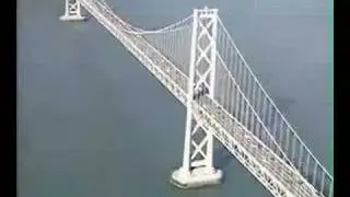 Aerial shots of the bay bridge and the bay