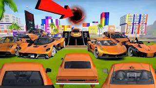 All Orange🟠 Cars Stunts Through Bridge Challenge // Extreme Car  Driving Simulator // Cars Gameplay