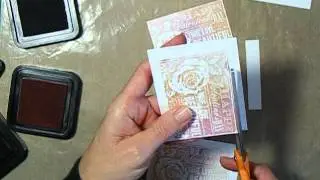 Cardmaking using distress inks on a collage stamp