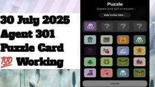 Agent 301 puzzle 30 July | Agent  301 Daily puzzle 30 July | agent 301 today Combo