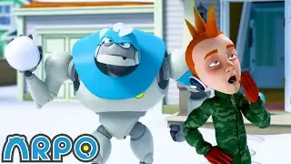 Snowball Showdown! ❄️ | ARPO The Robot | Funny Kids Cartoons | Moonbug Kids