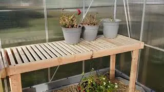 Small Greenhouse Update, new flooring and tables for the winter.