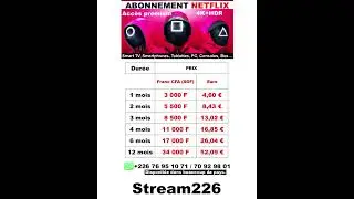 abonnement Netflix Premium burkina faso Stream226 #abonnementnetflix #stream226 #burkinafaso