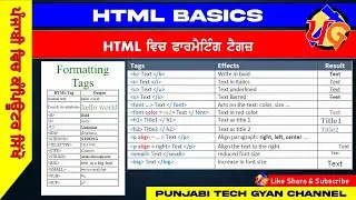 HTML Formatting Tags | Formatting Tags in HTML in Punjabi