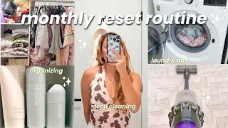 MONTHLY RESET 🧺 deep cleaning my apartment, laundry, september goals ✨