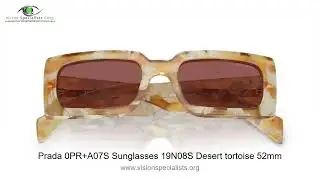 Prada 0PR+A07S Sunglasses 19N08S Desert tortoise 52mm