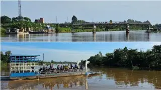 An Giang || Phà tạm Vĩnh Trường - An Phú ngày nắng đẹp.