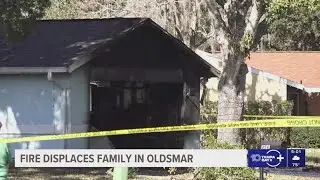 Oldsmar family displaced on Christmas Eve after large fire burns house