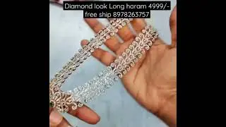 Heavy Bridal Look Diamond Finish Long haram Onegram jewellery onegram gold 8978263757