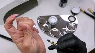 Modern Sculpted White Nail Art Tutorial | Fine Line Texture with ORIG&Eacute;N Brushes