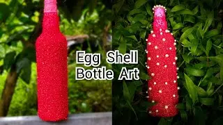 Egg shell Bottle Art / Bottle Art Using Egg Shell Powder #shorts