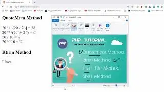 PHP Tutorial #16 String Methods (QuoteMeta, Rtrim , Sha1_file and Sha1 )