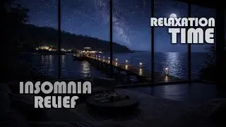 Heavy Rain ASMR at Midnight in a Glass House by the Ocean | Night Sea View for Deep Sleep