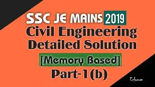 SSC JE Civil/Structural Engineering Mains-2019 Solution [Part-1b]Memory based @Learn Online