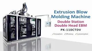 PARKER PK-110CTDV (PE) (Toggle) Double Head Twin Station View Stripe Blow Molding Machine for 2L-5L