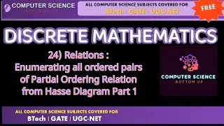 24) Relations : Enumerating all ordered pairs of Partial Ordering Relation from Hasse Diagram Part 1