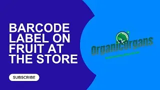 Barcode label on Fruit at the Store