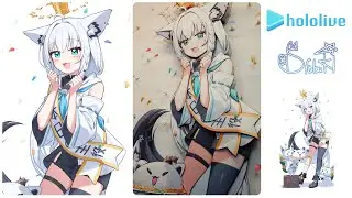 #636【記錄】【紙雕】白上フブキ 誕生日記念イラスト/ Deaver / 디버/hololive【ShadowBox】