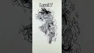 How to draw Goku in different level #shorts #anime #drawing #goku