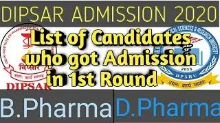 DIPSAR/DPSRU Admitted Candidates List | List of Selected Candidates for Admission in Dpsru 2020