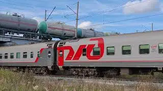 3эс6 с наливным поездом по перегону Карбышево 1-Московка, эп2к 039 с пассажирским поездом 