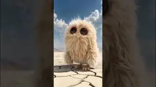 A Cute Fluffy Creature in the Desert #ai #cute #cutecreature #adorable #funny #animation #miniature