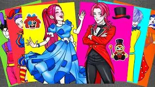 [🎪Paper DIY🎪] Amazing Digital Circus Fashion with KPop Demon Hunters Sticker | Oddly Satisfying ASMR