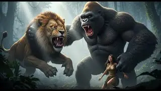 King Kong: Primal Guardian | Giant Ape Saves Woman from Lion, Crocodile & Giant Snake!