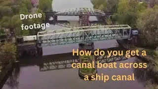 Barton swing aqueduct, manchester drone video. on the ship canal