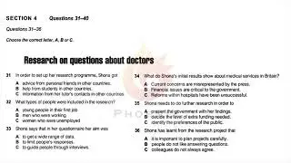 Research on questions about doctors | IELTS LISTENING TEST | SECTION-4