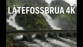 Norway 4K - L&aring;tefoss Waterfall with Natural Sound - Relaxing Drone Video