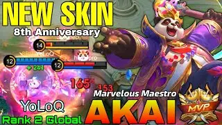 Marvelous Maestro Akai New 8th Anniversary Skin - Top 2 Global Akai by YoLoQ - Mobile Legends