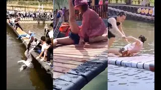 Funny Video Compilation | Funny Swinging Bridge Game | Try not to laugh | Zhi Funny Couple #funny
