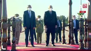 مراسم استقبال الرئيس الموريتاني محمد ولد الغزواني الى الجزائر